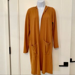 Camel color duster with hood